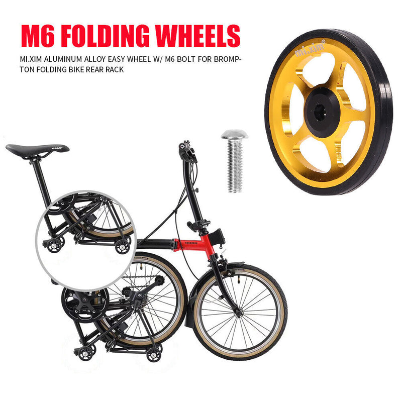 Mi.Xim Aluminum Easywheel Easy Wheel with M6 Bolt for Brompton Folding Bike Part