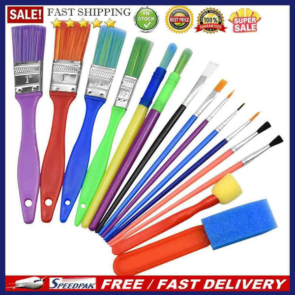15pcs Children Colorful Paint Brush Set Watercolor Oil Painting DIY Brushes K