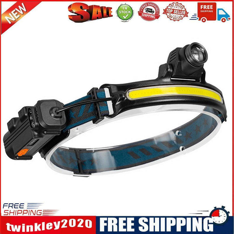 2PCS Headlamp Motion Sensor LED Rechargeable Head Torch for Miner Repairing