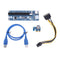 PCI-E1x, 16x PCI Express Extender Riser Card 6Pin DC / DC USB3. 0 Cable PCIe-Ex
