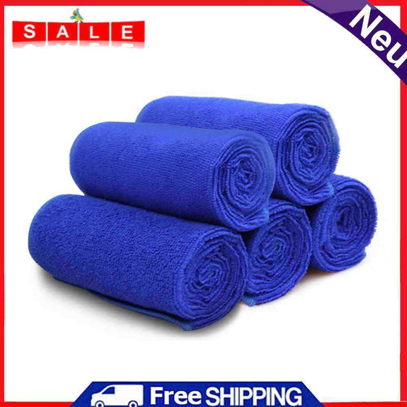 5pcs/set Soft Cloths Microfiber Cleaning Towel Duster Car Wash Towel 10x10 inch