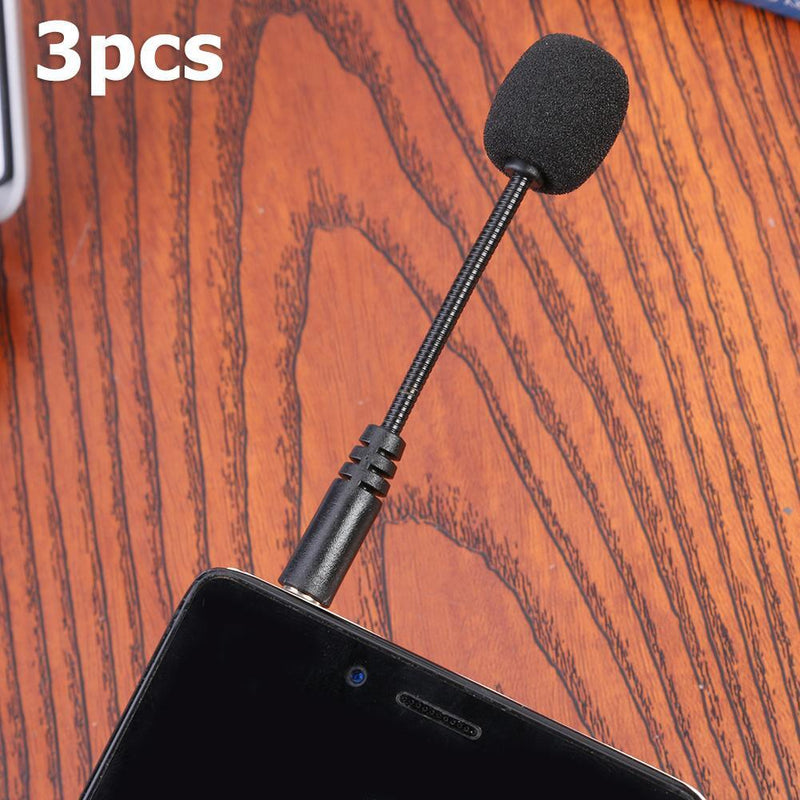 3pcs Mini 3.5mm Jack Flexible Capacitance Microphone Mic for Phone Laptop Newly
