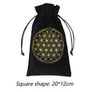 Constellation Star Moon Tarot Game Card Storage Bag (Black Flower of Life)