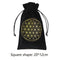 Constellation Star Moon Tarot Game Card Storage Bag (Black Flower of Life)