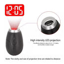 Keychain Projection Clock LED Digital Portable Lanyard Flashlight (Black)