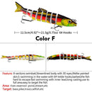 Multi Jointed 12.5cm 21.5g Lures Artificial Wobbler Fishing Hard Bait (F)