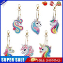 6pcs Rainbow Horse Diamond Painting Keychain DIY Key Ring Pendants (YSK089)
