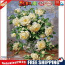 30x40cm White Rose DIY Paint By Numbers Oil Painting Kit Canvas