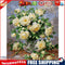 30x40cm White Rose DIY Paint By Numbers Oil Painting Kit Canvas
