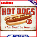 Hot Dogs Retro Metal Plate Tin Sign Wall Home Decor Iron Painting Accessories