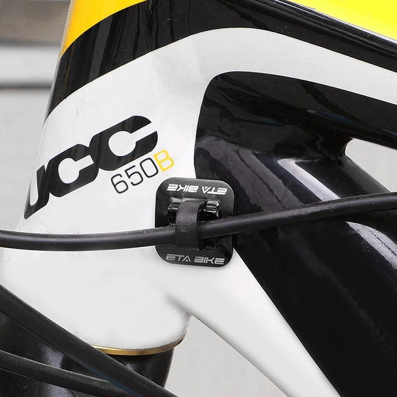 5pcs Bike Brake Cable Guide Clips Aluminium Alloy C Buckles Clamp (Black)