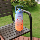 2000ML Large-capacity Water Bottle Frosted Plastic Cup Leak-proof (Blue) Newly