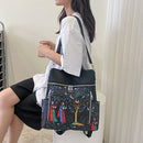 Retro Ethnic Backpack Women Student Girl Oxford Cloth Large School Book Bags