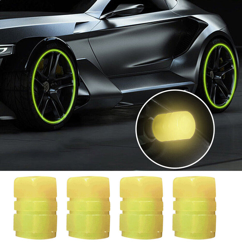 4pcs Tire Valve Caps Illuminated Tire Air Cap Universal Wheel Cover for Bicycles