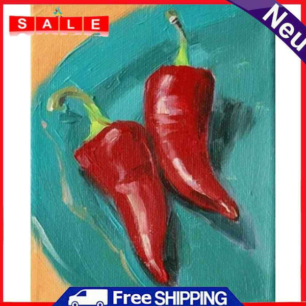 Pepper Oil Paint by Numbers Hand Painted Frameless Picture Home Art Ornament Kit