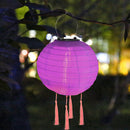 Solar Nylon Lantern Lamp Waterproof Hanging Light Festival Decor (Rose) Newly
