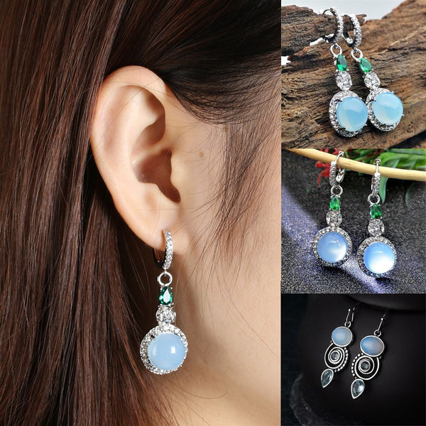 Wedding Jewelry Party Chic Peridot Moonstone Topaz Ear Stud Moonstone Earrings