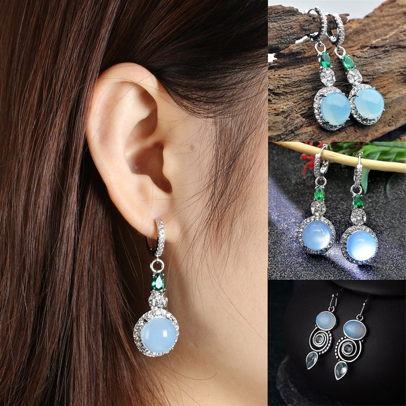 Wedding Jewelry Party Chic Peridot Moonstone Topaz Ear Stud Moonstone Earrings