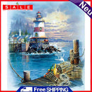 Full Embroidery Stamped Seaside Lighthouse DIY 11CT Cotton Art Cross Stitch Kit