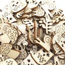 50PCS Wooden Craft Animal Pattern Snail Rabbit Handmade Embellishment Ornaments