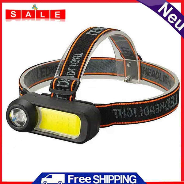 XPG+COB LED Strong Headlight Warning Headlamp for Outdoor Camping Hiking Fishing
