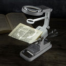 Welding Magnifying Glass with 10 LED Light Clip Soldering Magnifier (White)