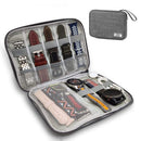 Travel Watch Band Storage Bag Earphone Data Cable Strap Organizers (Grey) Newly
