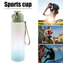 1000ML Plastic Water Bottle with Handle One-button Lock Space Cup (Green) Newly