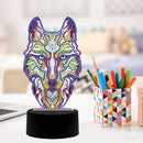 DIY Special Shaped Diamond Painting Wolf LED Light Cross Stitch Embroidery Lamp