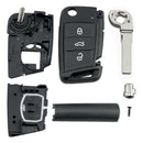 3 Buttons Flip Remote Car Key Fob Fit for VW Golf 7 MK7 Skoda Octavia A7 Seat