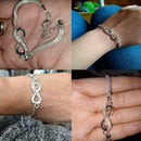 Fashion Rhinestone Infinity Bracelet Adjustable Bangle Women H Z0Q band J1E1