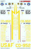 Caracal Decals 1/72 CURTISS C-46 COMMANDO USAF & USN Versions
