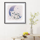 DIY Diamond Painting Embroidery Cute Cats Moon Full Drill Cross Stitch Kits