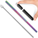 Outdoor Collapsible Metal Drinking Straws Cleaning Brush Container (Black) Newly