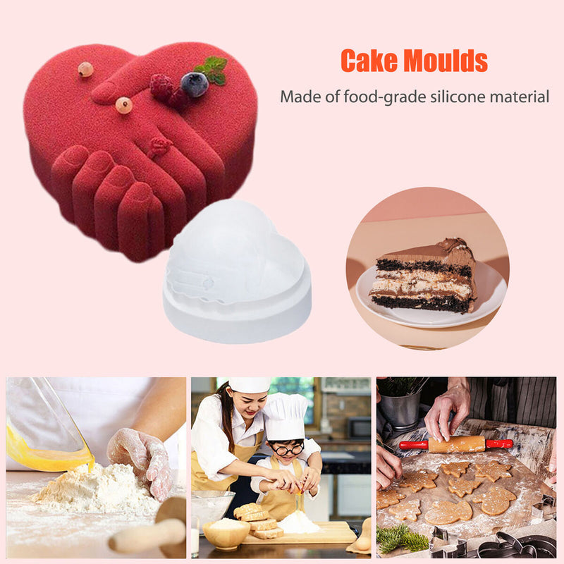 Silicone Baking Pan Heart Shaped Dessert Mould Mousse Pastry Moulds for Bir