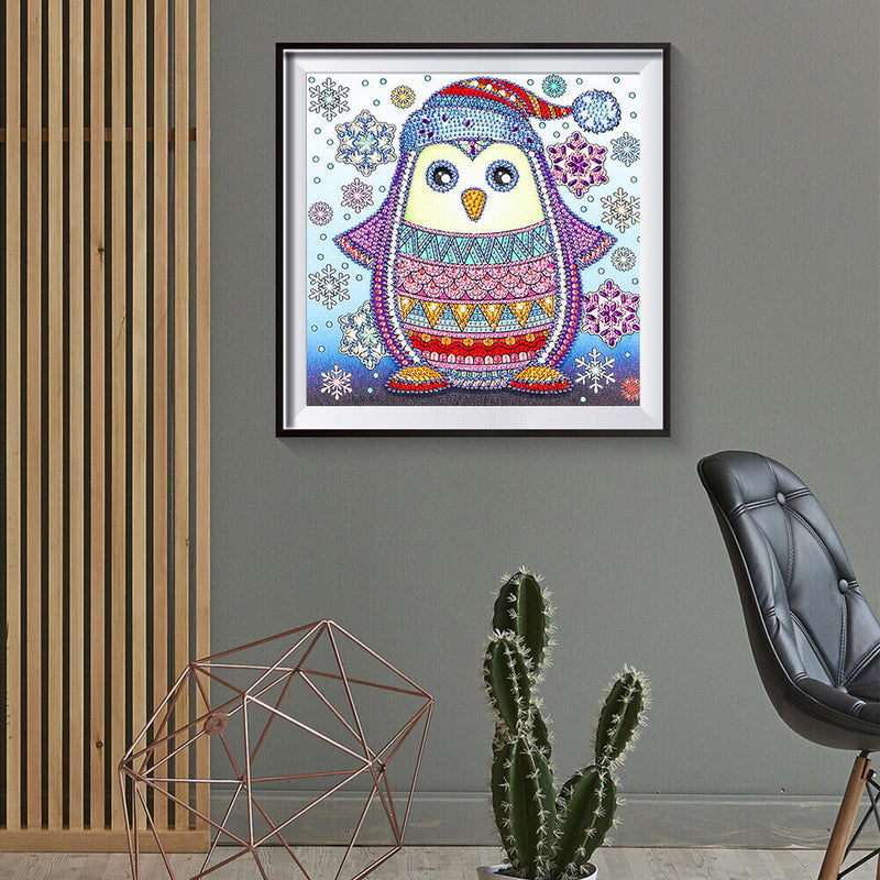 5D DIY Penguin Rhinestone Drawing Part Special Shaped Drill Diamond Painting