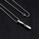 Gift Men Simple Jewelry Pendant Stainless Steel Chain Necklace Rectangle