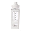 Water Bottle with Straw 700ml Drinking Bottle Square Cute Water Jug (White)