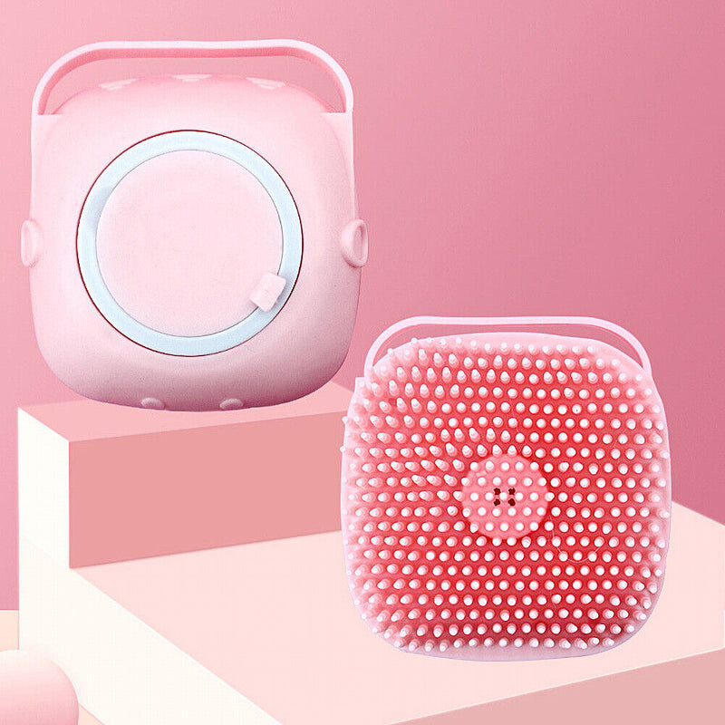 Silicone Pet Cat Bath Massage Brush Shampoo Grooming Comb Scrubber (Pink) Newly