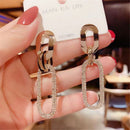 Trend Rhinestones Korean Women's Earrings Eardrop Jewelry Stud Earrings Dangler