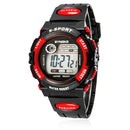Multifunction Waterproof Child Boy Girl Sports Electronic Wrist Watch Red