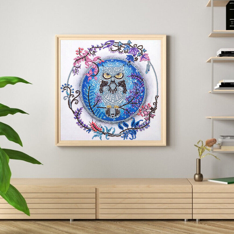 30x30cm 5D DIY Partial Special Shaped Drill Diamond Painting Owl for Ornament