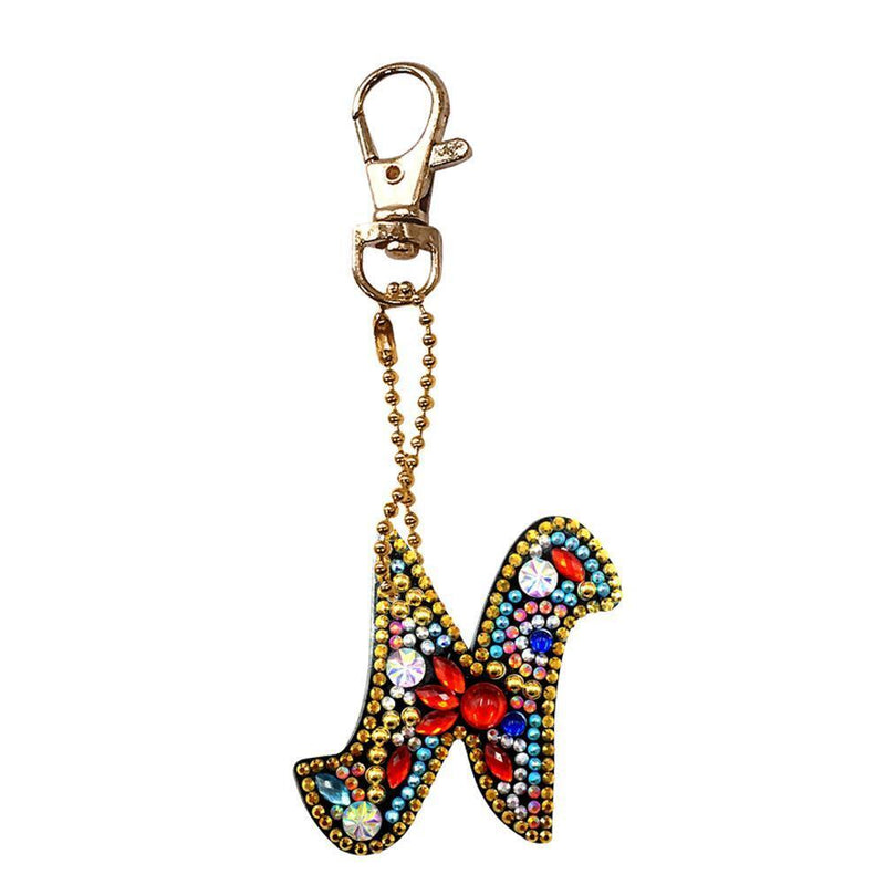 DIY Key Chain Diamond Painting Letters Women Bag Keyring Pendant Gift (N) Newly