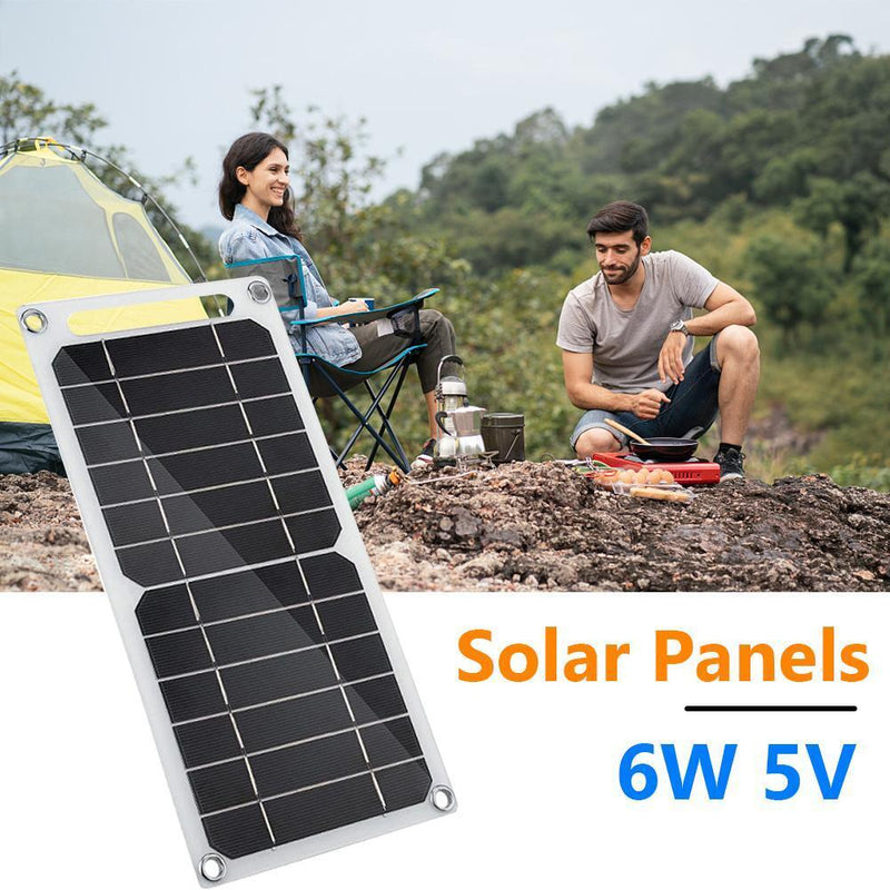 USB Solar Panel Outdoor 6W 5V Travel Solar Charger Generator Power Bank