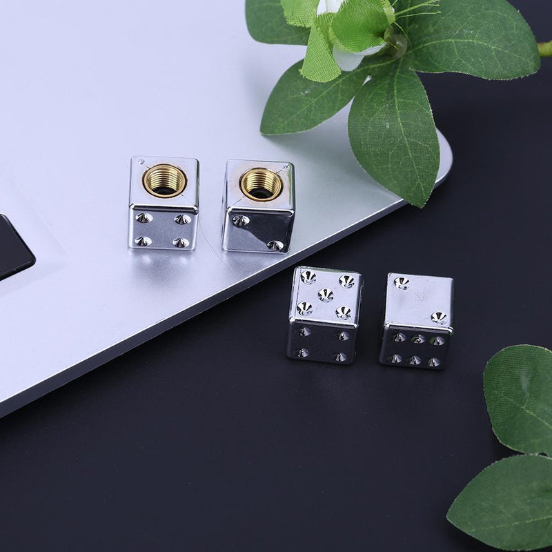 4PCS Cube Design Car Truck Bike Tires Air Valve Stem Caps Covers U