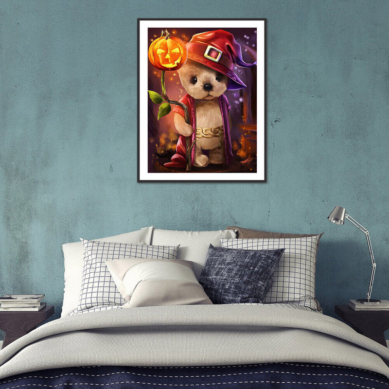 5D Diamond Painting Pumpkin Bear Full Round Drill Rhinestone DIY Decoration Gift