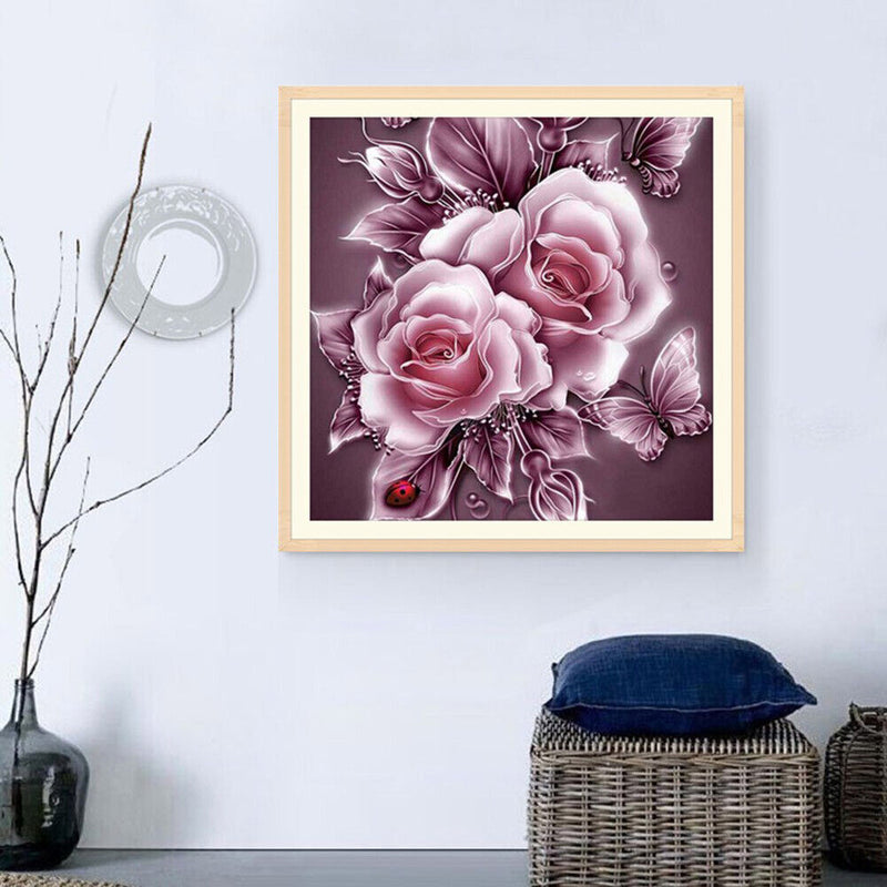 Rose 5D Diamond Painting Embroidery DIY Craft Cross Stitch Home Decor(Pink Newly
