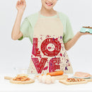 Kitchen Linen Apron LOVE Print Home Restaurant Cooking Baking Bib Oil-proof