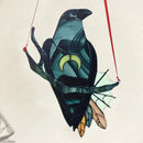 Window Hanging Crow Witch Ornament Stained Glass Home Wall Garden Decor Newly