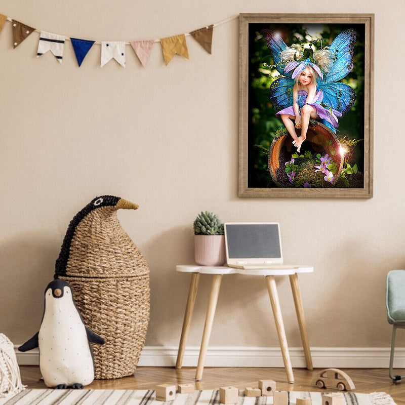 5D DIY Full Drill Round Shape Gnome Rhinestone Diamond Drawing Home Decoration